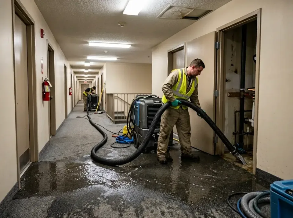 multi-unit-apartment-hallway-f-005 — frequently asked questions, Emergency Burst Pipe Water Extraction & Removal in Key Cent…